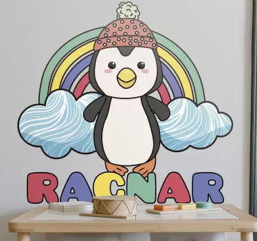 Wall sticker charming penguin sculpture - TenStickers