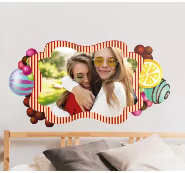 Wall sticker colorful photo frame - TenStickers