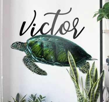 Wall sticker customizable turtle design - TenStickers
