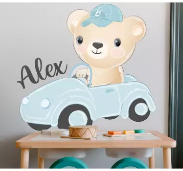 Wall sticker cute bear driver - TenStickers