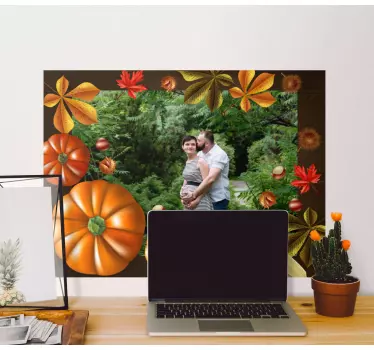 Wall sticker frame autumn vegetable display - TenStickers