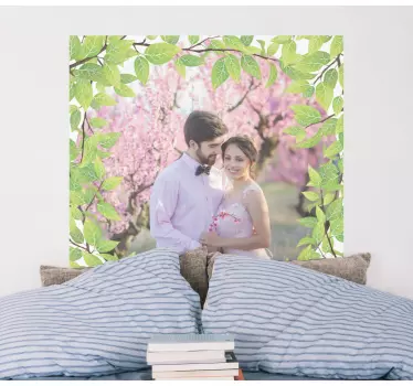 Wall sticker frame framed romantic blossom - TenStickers