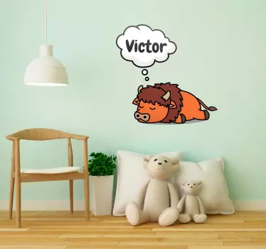 Wall sticker of sleeping animal character - TenStickers