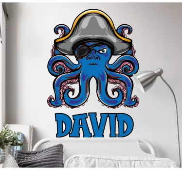 Wall sticker pirate octopus character - TenStickers