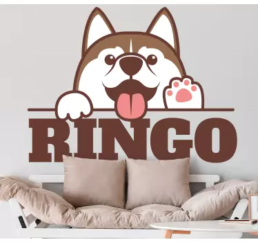 Wall sticker playful dog design - TenStickers