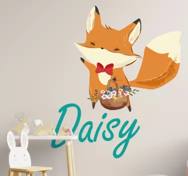 Wall sticker playful fox character - TenStickers