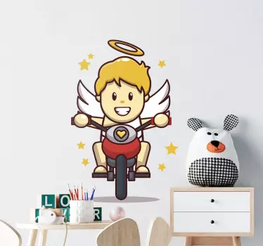Wall stickers for kid angel on motorcycle - TenStickers