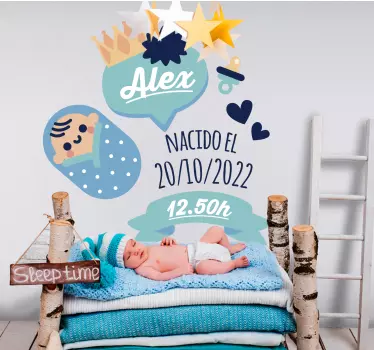 Wall stickers for kid baby birth announcement - TenStickers