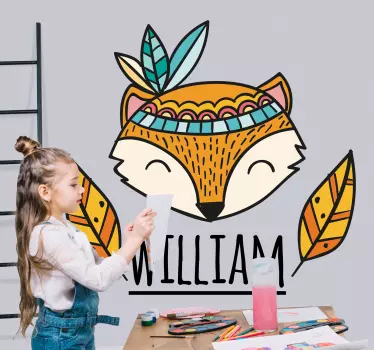 Wall stickers for kid charming fox artwork - TenStickers