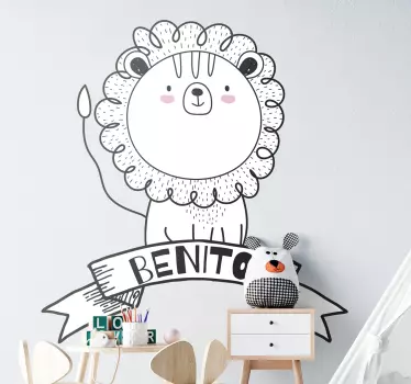 Wall stickers for kid charming lion design - TenStickers