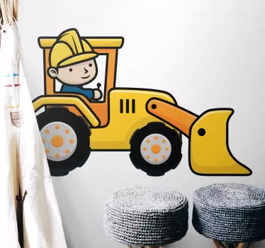 Wall stickers for kid cheerful construction vehicle - TenStickers