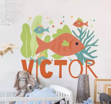 Wall stickers for kid colorful fish scene - TenStickers