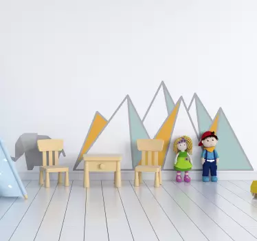 Wall stickers for kid colorful mountain shapes - TenStickers