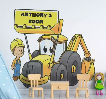Wall stickers for kid construction vehicle design - TenStickers
