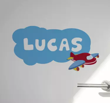 Wall stickers for kid custom name with airplane - TenStickers