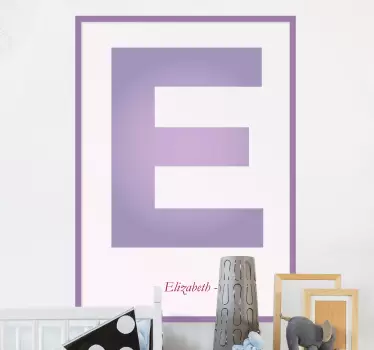 Wall stickers for kid custom purple initials - TenStickers