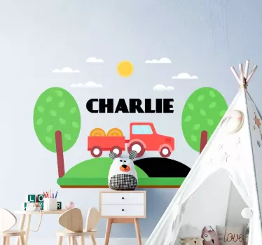 Wall stickers for kid custom truck scene - TenStickers