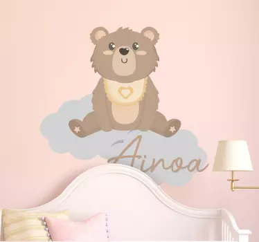 Wall stickers for kid cute bear with name - TenStickers