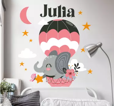 Wall stickers for kid cute elephant balloon - TenStickers