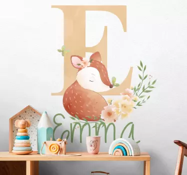 Wall stickers for kid cute fox nursery - TenStickers