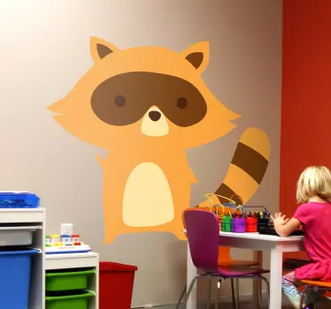 Wall stickers for kid cute raccoon character - TenStickers