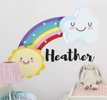 Wall stickers for kid cute rainbow and sun - TenStickers