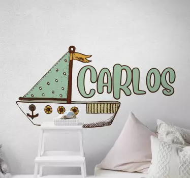 Wall stickers for kid cute sailboat design - TenStickers
