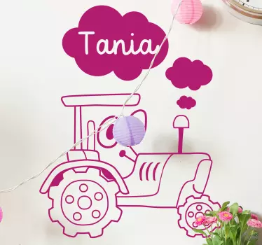 Wall stickers for kid cute tractor illustration - TenStickers