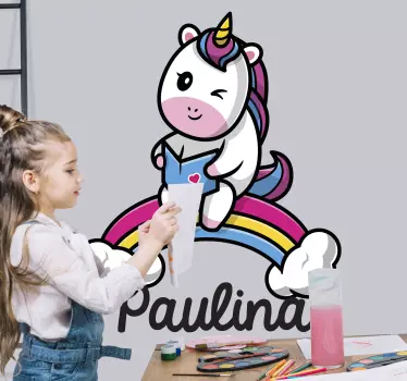 Wall stickers for kid cute unicorn sitting - TenStickers
