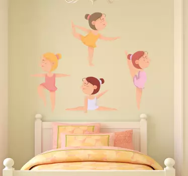 Wall stickers for kid dancing girls poses - TenStickers
