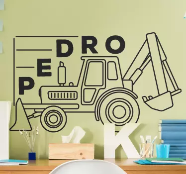 Wall stickers for kid excavator custom design - TenStickers