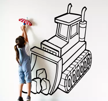 Wall stickers for kid excavator outline art - TenStickers