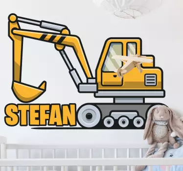 Wall stickers for kid excavator with label - TenStickers