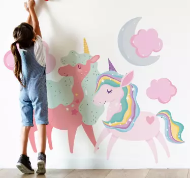 Wall stickers for kid featuring adorable unicorns - TenStickers