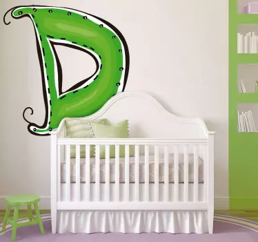 Wall stickers for kid green decorative letter - TenStickers