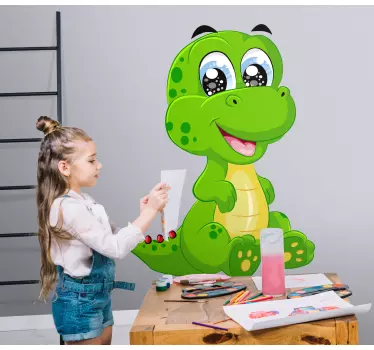 Wall stickers for kid happy cartoon dinosaur - TenStickers