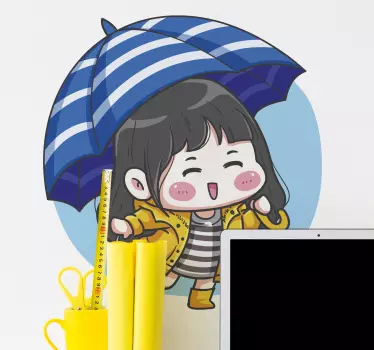 Wall stickers for kid happy girl umbrella - TenStickers