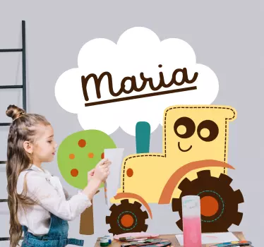 Wall stickers for kid happy tractor scene - TenStickers