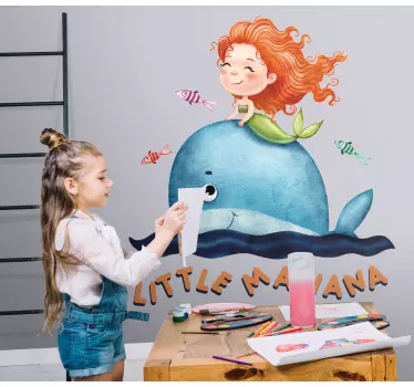 Wall stickers for kid mermaid and whale - TenStickers