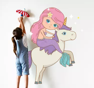 Wall stickers for kid mermaid unicorn fantasy - TenStickers