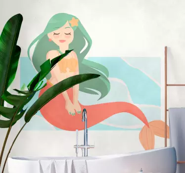 Wall stickers for kid mermaid with flowing hair - TenStickers