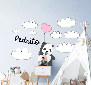 Wall stickers for kid panda with balloon - TenStickers