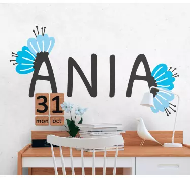 Wall stickers for kid personalized floral name - TenStickers