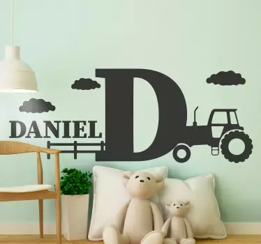 Wall stickers for kid personalized tractor letter - TenStickers