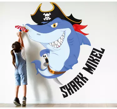 Wall stickers for kid pirate shark character - TenStickers