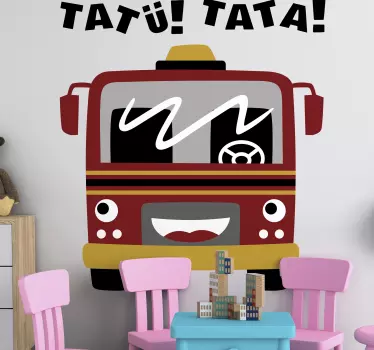 Wall stickers for kid playful fire truck - TenStickers