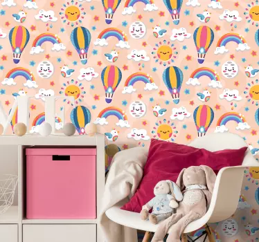 Wall stickers for kid playful hot air balloons - TenStickers