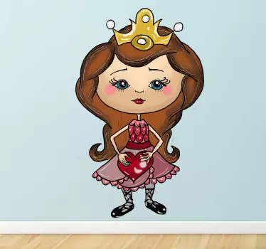 Wall stickers for kid princess holding heart - TenStickers
