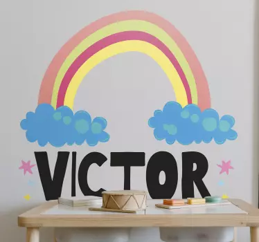 Wall stickers for kid rainbow cloud name - TenStickers