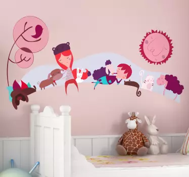 Wall stickers for kid sleepy animal friends - TenStickers